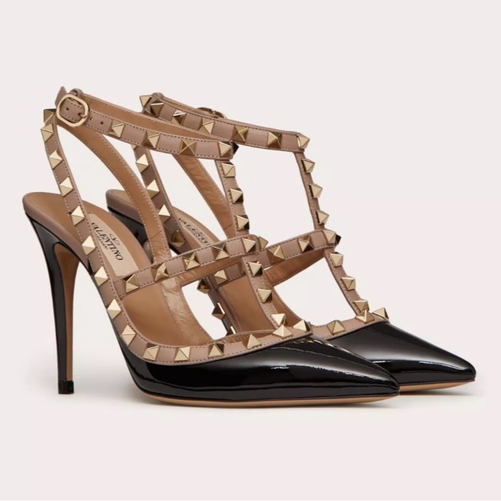 Valentino Patent Rockstud Caged Pump Size 38